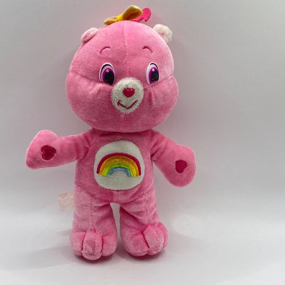 2007 Nanco Care Bears Cheer Bear Plush Stuffed Animal Toy Pink Heart Rainbow 8" - Picture 3 of 15